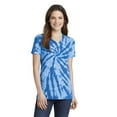 thumbnail image 1 of Port & Company Ladies Tie Dye V Neck Tee-XL (Royal), 1 of 6