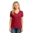 thumbnail image 1 of Port & Company Ladies V-Neck T-Shirt Red, 1 of 2