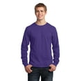 thumbnail image 1 of Port & Company PC54LS Mens Long Sleeve Core Cotton Tees, Purple - Large, 1 of 2
