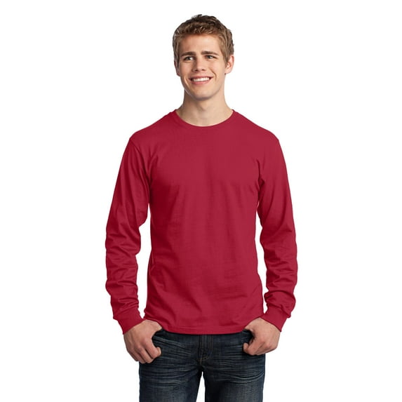Port & Company Long Sleeve 5.4-oz. 100% Cotton T-Shirt. Red. 2XL.