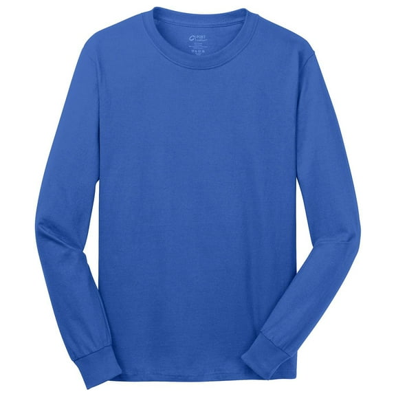 Port & Company Long Sleeve 5.4-oz. 100% Cotton T-Shirt. Royal. 2XL.