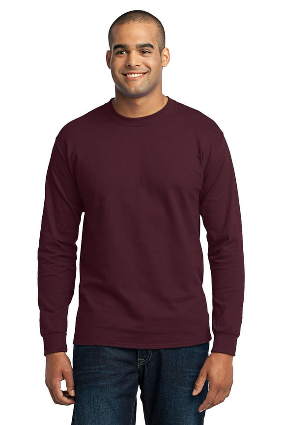 Long Sleeve 50/50 Cotton/Poly TShirt (PC55LS) Athletic Maroon, 3XL
