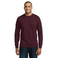 thumbnail image 1 of Port & Company Long Sleeve 50/50 Cotton/Poly TShirt (PC55LS) Athletic Maroon, M, 1 of 2