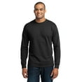 thumbnail image 1 of Port & Company Long Sleeve 50/50 Cotton/Poly TShirt (PC55LS) Jet Black, 4XL, 1 of 6