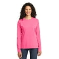 thumbnail image 1 of Port & Company Long Sleeve 54oz 100% Cotton TShirt (LPC54LS) Neon Pink, S, 1 of 2