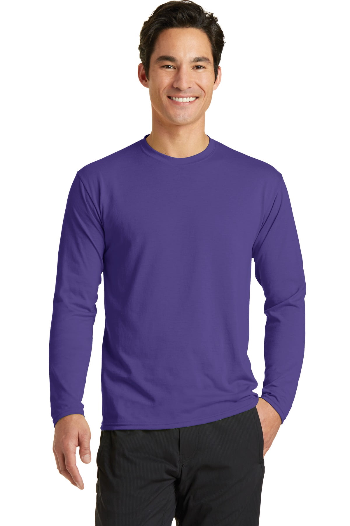 Port & Company PC381LS Men's Long Sleeve T-Shirt - 4.5 Oz, 65/35 Poly/Cotton, Moisture-Wicking, Tagless