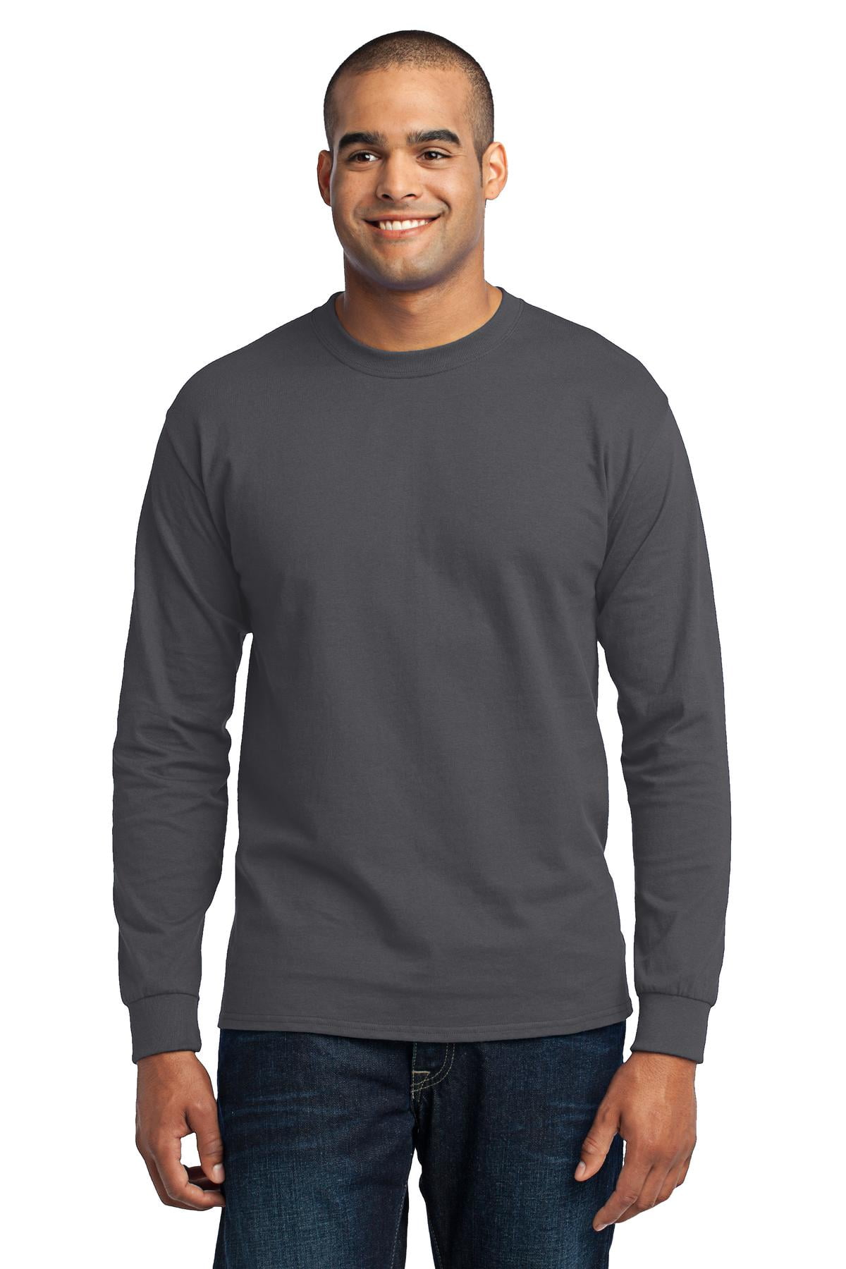 Port & Company Core Blend Long Sleeve Tee - Tall Size (4XLT), Dark Green, 50/50 Cotton Polyester - View #9