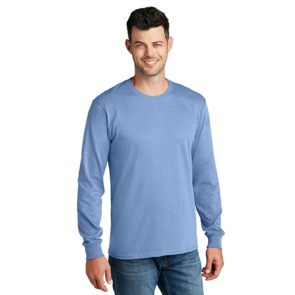 Port & Company - Long Sleeve Core Cotton Tee. PC54LS - 2XL Light Blue