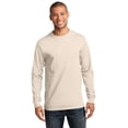 thumbnail image 1 of Port & Company Long Sleeve Essential T-Shirt. Natural. M., 1 of 4