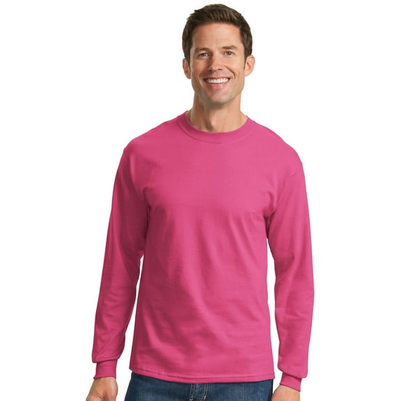 Port & Company Long Sleeve Essential T-Shirt. Sangria. S.