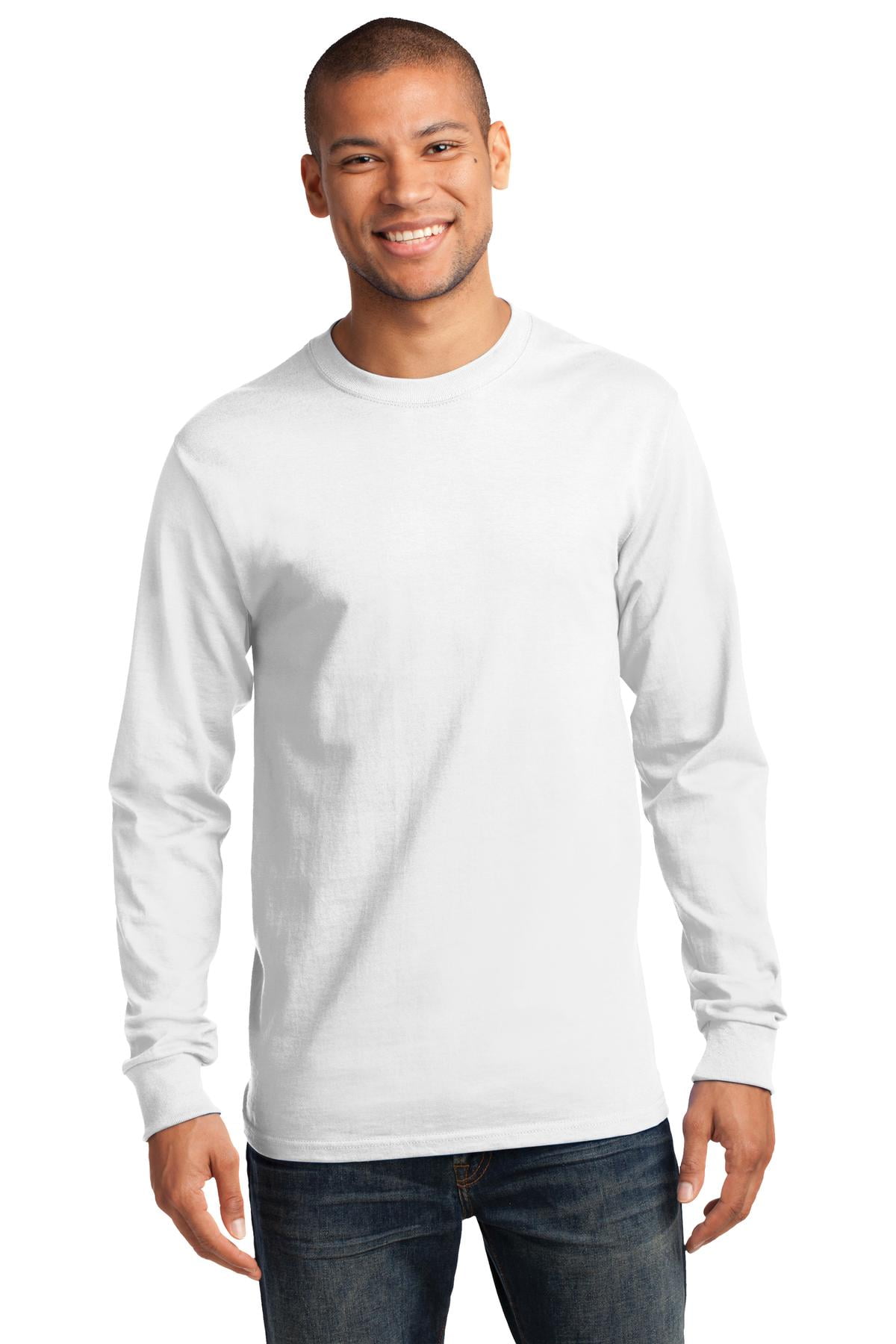 Port & Company Long Sleeve Essential T-Shirt. Natural. S