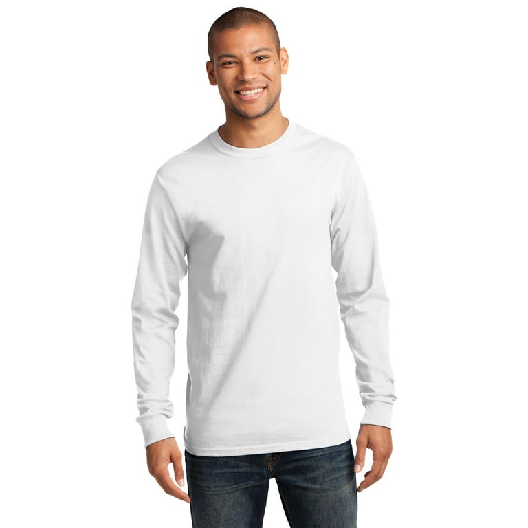 Port & Company Long Sleeve Essential T-Shirt. White. XL. - Walmart.com