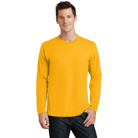 Port Company Long Sleeve Fan Favorite Tee-6XL (Bright Gold)