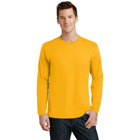 Port & Company Long Sleeve Fan Favorite Tee-L (Bright Gold)
