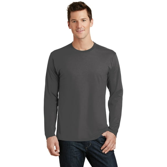 Port & Company Long Sleeve Fan Favorite Tee (PC450LS) Charcoal, 4XL