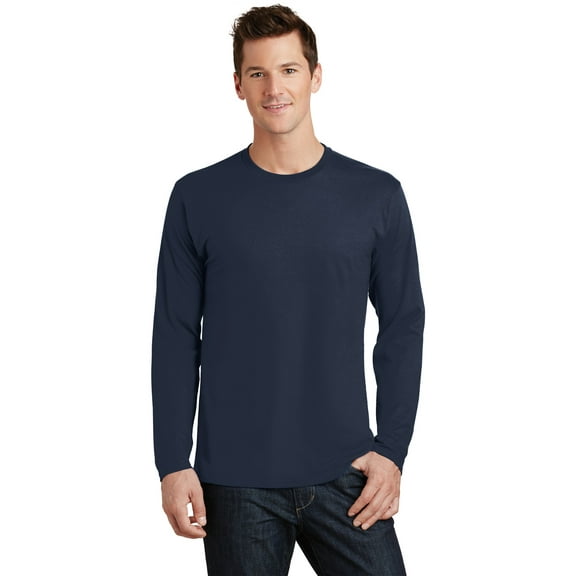 Port & Company Long Sleeve Fan Favorite Tee (PC450LS) Deep Navy, 2XL
