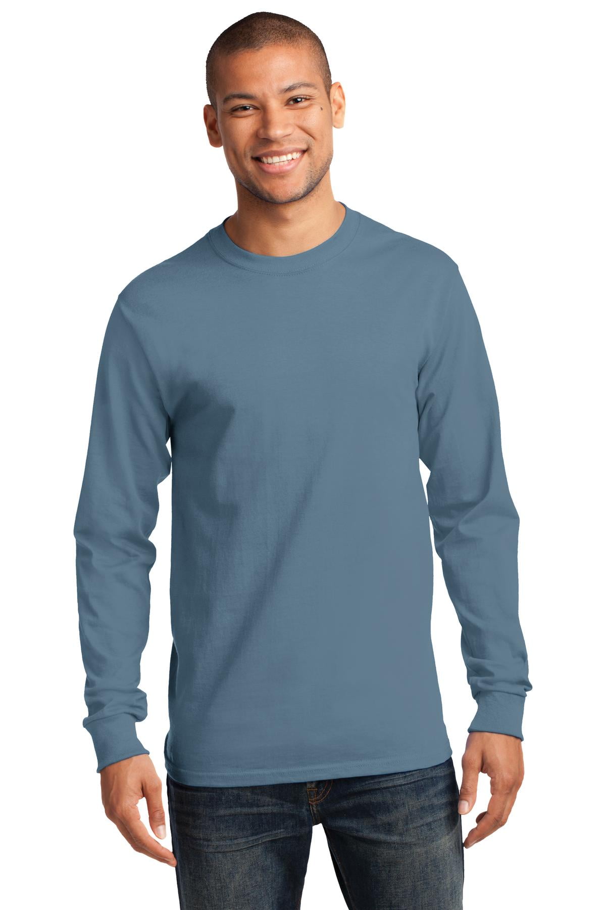 Port & Company PC61LS Mens Long Sleeve Essential Tees, Sangria