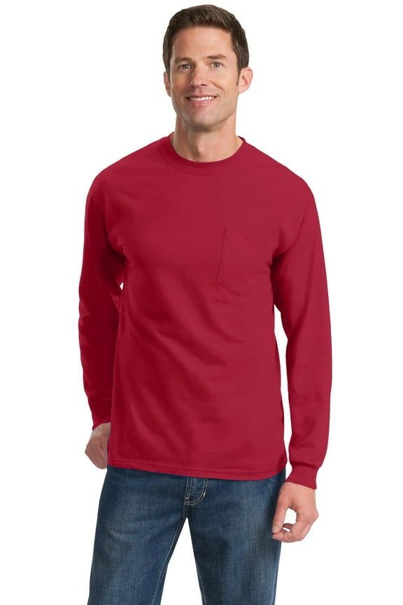 mpany Long Sleeve TShirt with Pocket (PC61LSP) Red, S