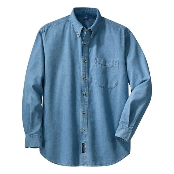 Port & Company Men Long Sleeve Value Denim Shirt