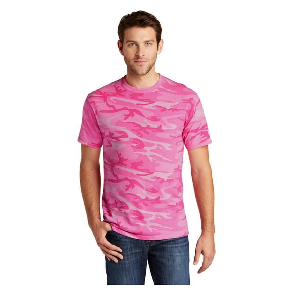 Port & Company Men's 5.4-oz 100% Cotton Camo Tee Shirt Pink Camo Medium