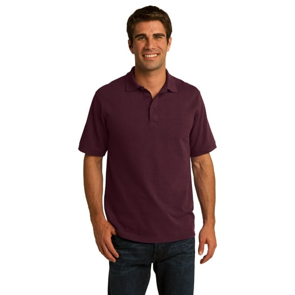 Port & Company Men's 50/50 Pique Polo Athletic Maroon Size XXX-Large