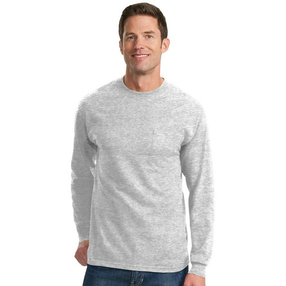 Port & Company Men's Big And Tall Long Sleeve Pocket T-Shirt