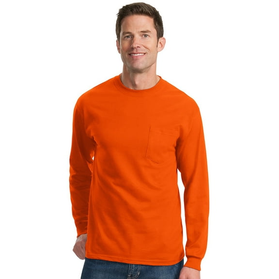 Port & Company Men's Big And Tall Long Sleeve Pocket T-Shirt