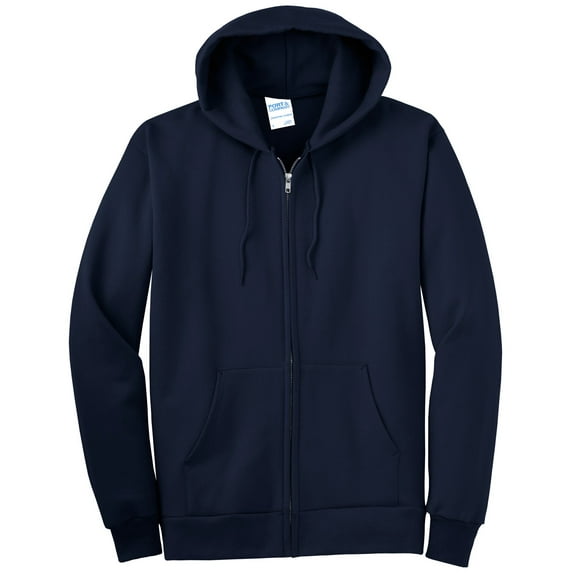 Port & Company Men's Big and Tall Full-Zip Hooded Sweatshirt Navy