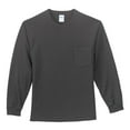 thumbnail image 1 of Port & Company Men's Big and Tall Long Sleeve Pocket T-Shirt_Charcoal_4XLT, 1 of 4