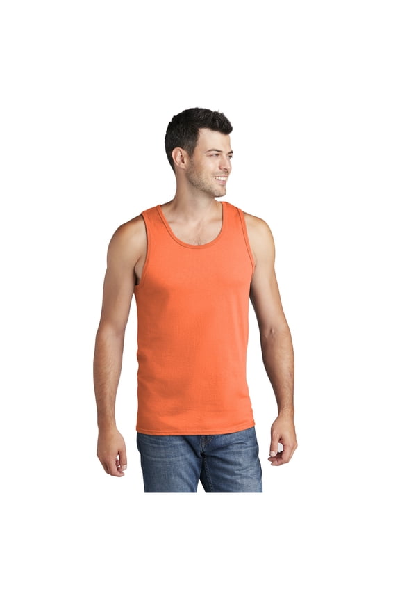 mpany Men's Casual Core Cotton Tank Top Neon Orange PC54TT Large