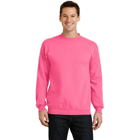 Port & Company Men's Classic Crewneck Sweatshirt S Neon Pink