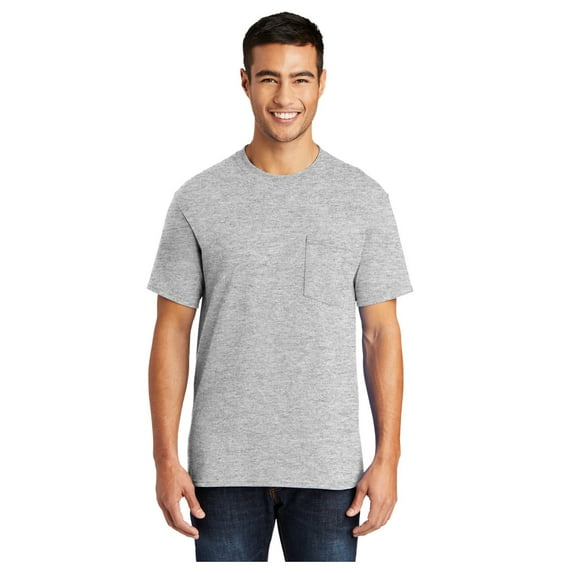Port & Company Men's Core Blend Classic Pocket T-Shirt Ash 6X-Large