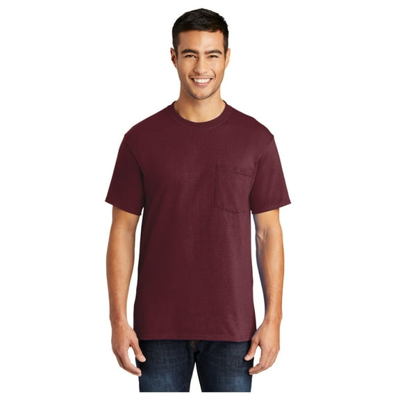 Port & Company Men's Core Blend Classic Pocket T-Shirt Athletic Maroon 2X-Large