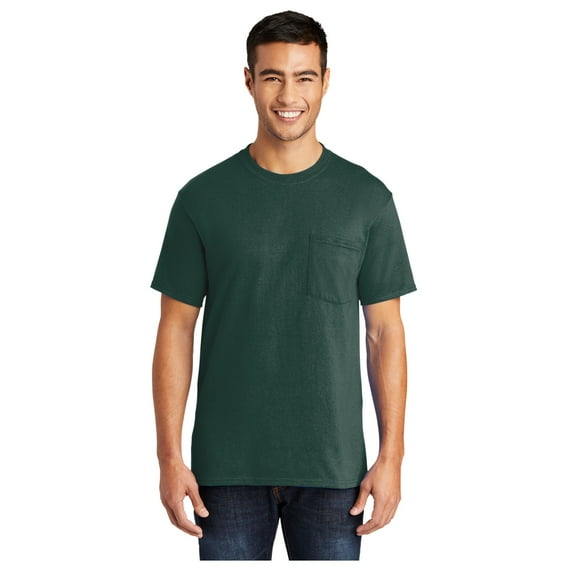 Port & Company Men's Core Blend Classic Pocket T-Shirt Dark Green 4X-Large
