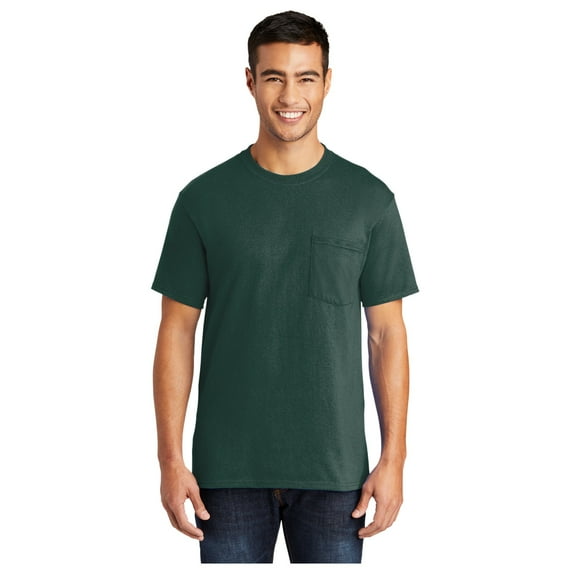 Port & Company Men's Core Blend Classic Pocket T-Shirt Dark Green 6X-Large