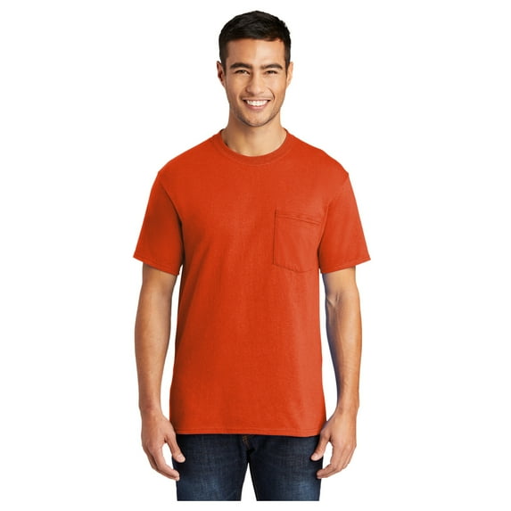 Port & Company Men's Core Blend Classic Pocket T-Shirt Orange 3X-Large