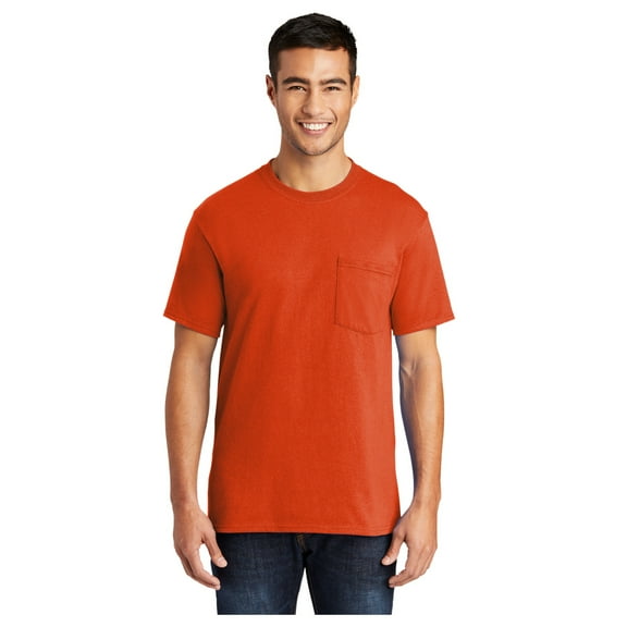 Port & Company Men's Core Blend Classic Pocket T-Shirt Orange X-Large