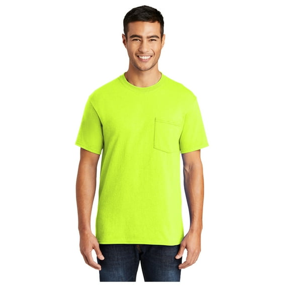 Port & Company Men's Core Blend Classic Pocket T-Shirt Safety Green 6X-Large