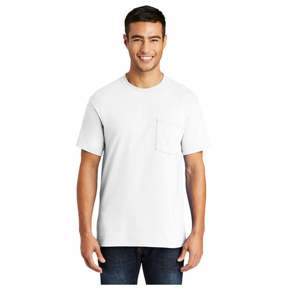Port & Company Men's Core Blend Classic Pocket T-Shirt White 6X-Large