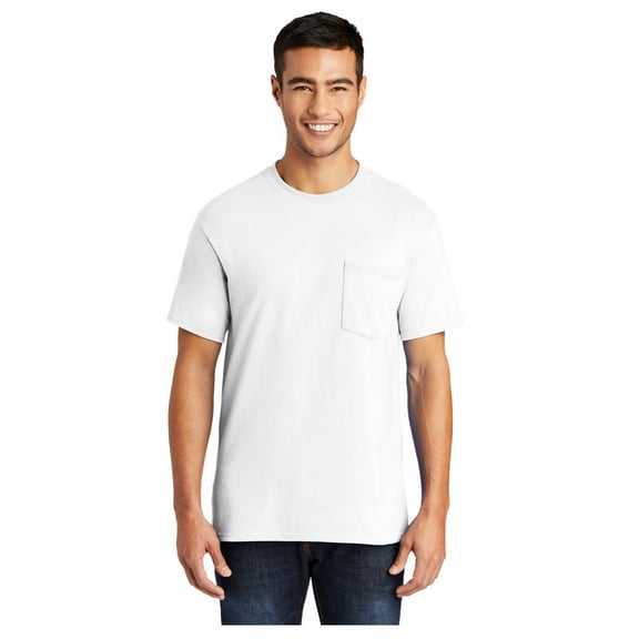 Port & Company Men's Core Blend Classic Pocket T-Shirt White Medium