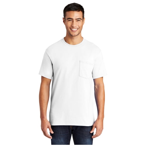 Port & Company Men's Core Blend Classic Pocket T-Shirt White Small