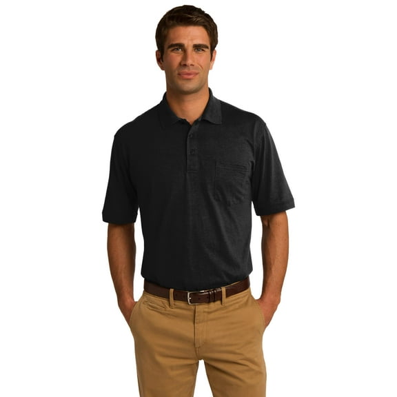 Port & Company Men's Core Blend Jersey Knit Pocket Polo. KP55P