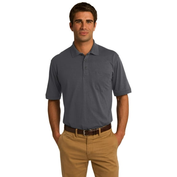 Port & Company Men's Core Blend Jersey Knit Pocket Polo. KP55P