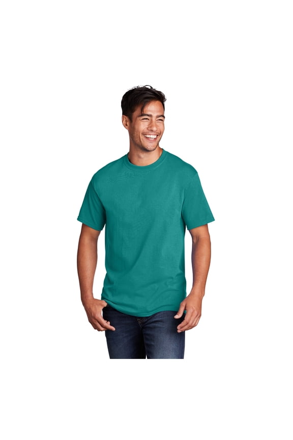 Men's Core Cotton Classic Comfort and Relabeling Casual T-Shirts Bright Aqua Large