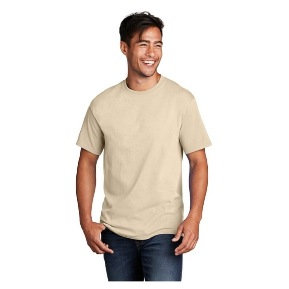 Port & Company Men's Core Cotton Classic Comfort and Relabeling Casual T-Shirts Creme Large
