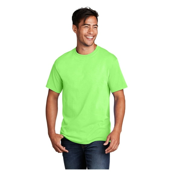 Port & Company Men's Core Cotton Classic Comfort and Relabeling Casual T-Shirts Neon Green 5X-Large