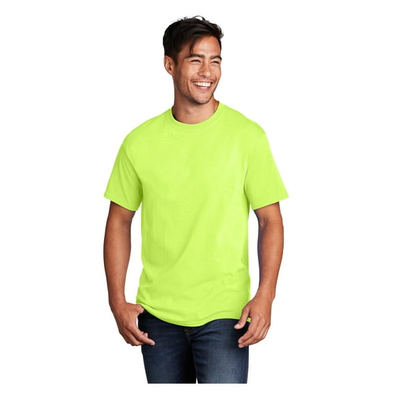 Port & Company Men's Core Cotton Classic Comfort and Relabeling Casual T-Shirts Neon Yellow 4X-Large