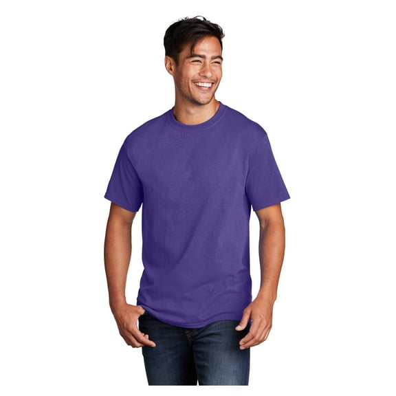 Port & Company Men's Core Cotton Classic Comfort and Relabeling Casual T-Shirts Purple Small