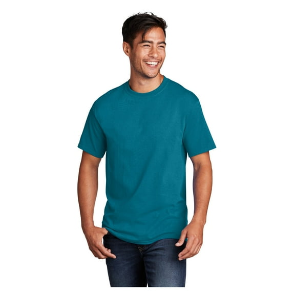 Port & Company Men's Core Cotton Classic Comfort and Relabeling Casual T-Shirts Teal Large