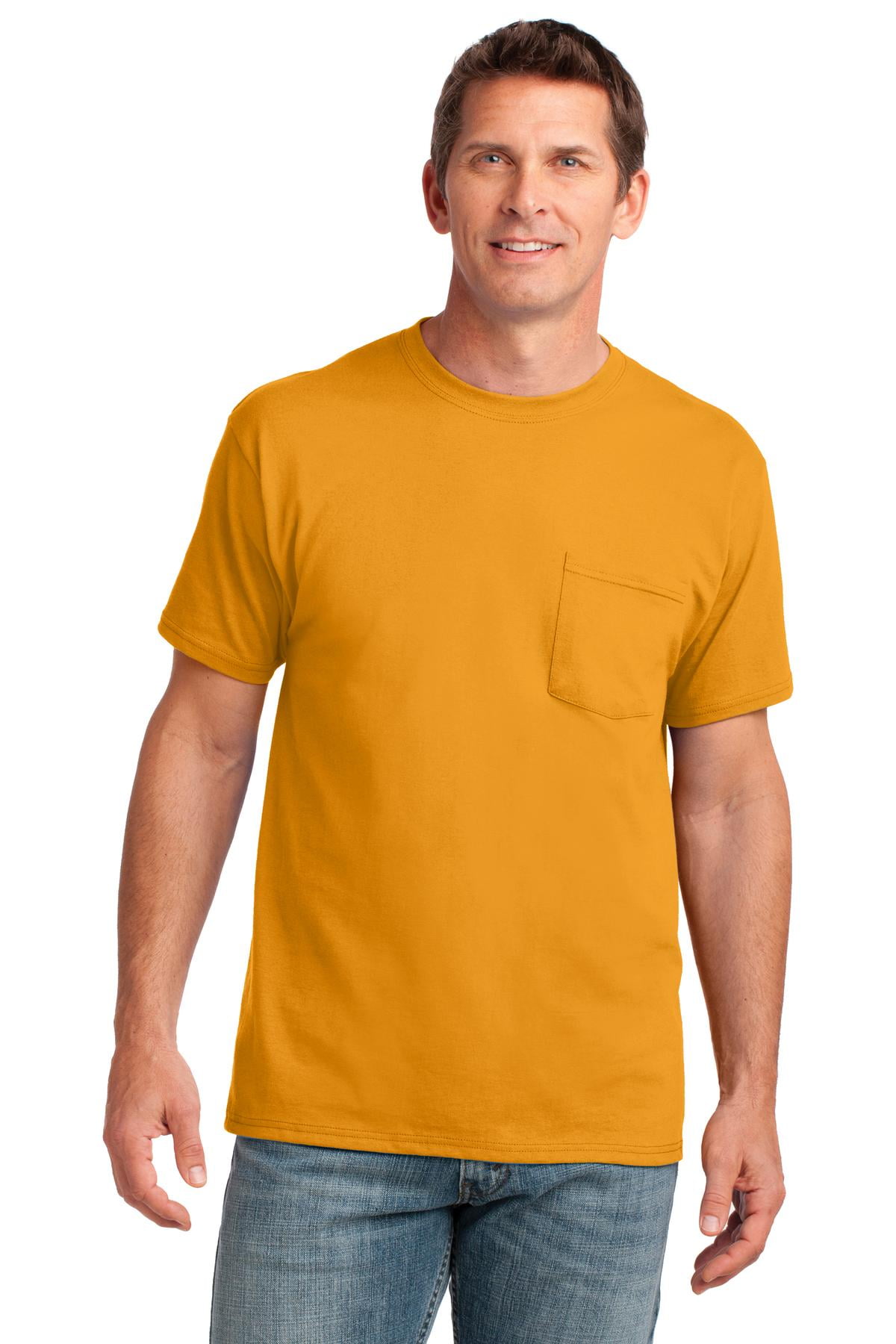 Port & Company Men's Cotton Pocket T-Shirt - 5.4 Oz, 100% Cotton, Removable Tag, Athletic Heather & More